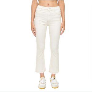 NWT Pistola Lennon Jeans Pants Womens 33 Sandstone Cream Raw Hem Crop Boot NEW